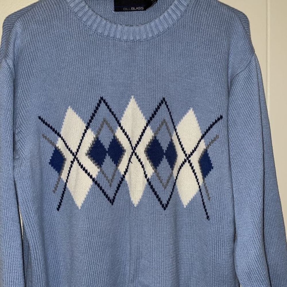 Club Room Blue Argyle Sweater